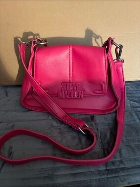Steve Madden Pink Faux-Leather Crossbody Bag